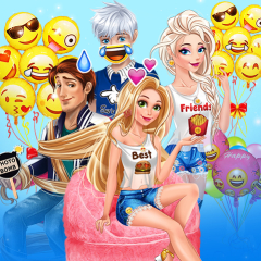 Jogo Elsa e Rapunzel: A Festa dos Emojis