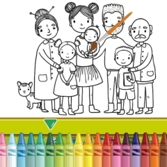 Jogo Happy Family Coloring Book