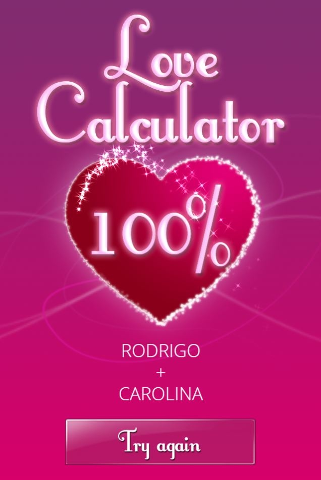 YOUR LOVE CALCULATOR - Jogue Grátis Online!