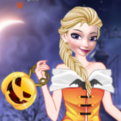 Jogo O Halloween da Elsa e da Anna