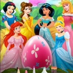 Jogo Pinte os Ovos de Páscoa das Princesas