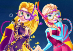 Rapunzel e Elsa no Fundo do Oceano