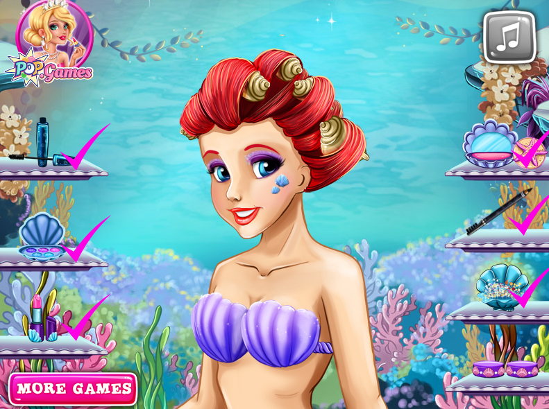 Jogos de Salão de Cabeleireiro de Ariel no Meninas Jogos